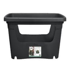 shumee ELHO – Cvetlični lonček – Zelene osnove Stack & Grow Large – Living Black – Outdoor – za. 35,1 x Š 50,9 x V 35,7 cm