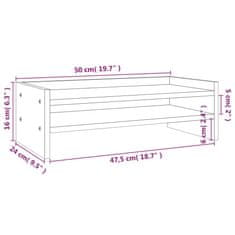 Vidaxl Stojalo za zaslon 50x24x16 cm trdna borovina