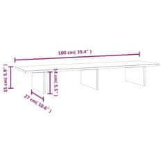 Vidaxl Stojalo za zaslon 100x27x15 cm trdna borovina