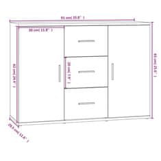 Vidaxl Komoda rjav hrast 91x29,5x65 cm inženirski les