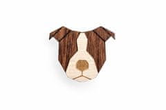 BeWooden lesena broška v obliki psa Staffordshire Bull Terrier Brooch univerzalna