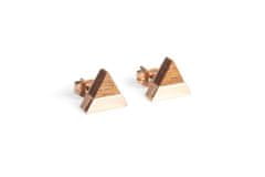 BeWooden Uhani z lesenim detajlom Rea Earrings Triangle bež