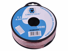 Cabletech Kabel za avtozvočnike 10m 2x 4.0 mm transparent