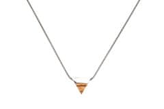 BeWooden ženske ogrlica z lesenim detajlom Lini Necklace Triangle srebrna