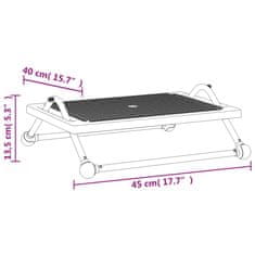 Vidaxl Opora za noge črna 45x40x13,5 cm