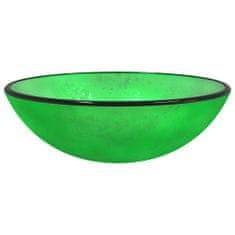 Vidaxl Umivalnik kaljeno steklo 42x14 cm zelen