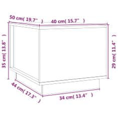 Vidaxl Klubska mizica siva 40x50x35 cm trdna borovina