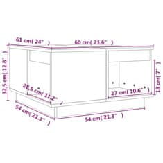 Vidaxl Klubska mizica 60x61x32,5 cm trdna borovina