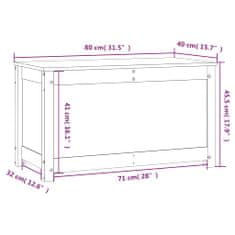 Vidaxl Škatla za shranjevanje 80x40x45,5 cm trdna borovina