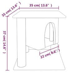 Greatstore Mačje drevo s praskalniki iz sisala temno sivo 37 cm