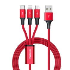 BASEUS Kabel USB Rapid Series 3-in-1 do USB-C / Lightning / Micro 1,2 m ( rdeče )