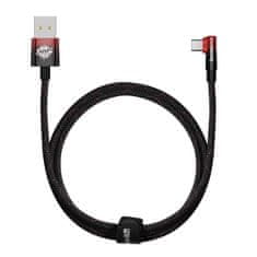 BASEUS Kotni kabel USB na USB-C Elbow 1m 100W (črna/rdeča)