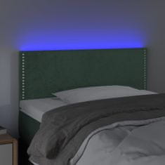 Vidaxl LED posteljno vzglavje temno zeleno 80x5x78/88 cm žamet