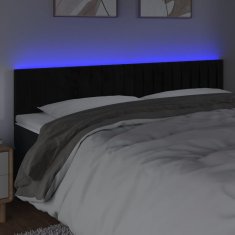 Vidaxl LED posteljno vzglavje črno 180x5x78/88 cm žamet