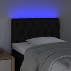 Vidaxl LED posteljno vzglavje črno 80x7x78/88 cm blago