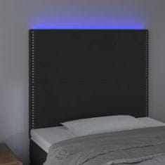 Vidaxl LED posteljno vzglavje črno 80x5x118/128 cm žamet