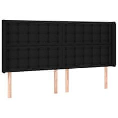 Vidaxl Box spring postelja z vzmetnico LED črna 160x200 cm blago