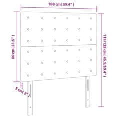 Vidaxl LED posteljno vzglavje črno 100x5x118/128 cm umetno usnje