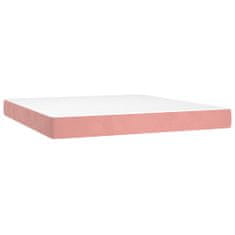 Vidaxl Box spring postelja z vzmetnico LED roza 180x200 cm žamet