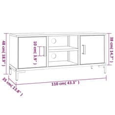 Vidaxl TV omarica črna 110x35x48 cm trdna borovina