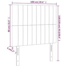 Vidaxl LED posteljno vzglavje modro 100x5x118/128 cm blago