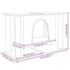 Vidaxl Mačje drevo s praskalniki iz sisala temno sivo 50 cm