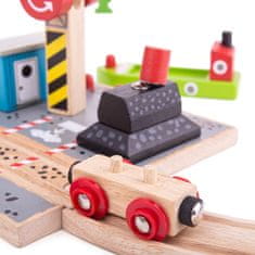 Bigjigs Rail Bigjigs železniški premogovniški dok z žerjavom