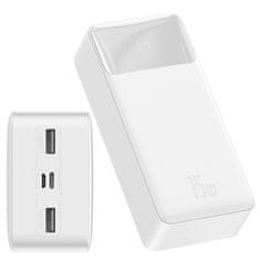 BASEUS Bipow powerbank 30000mAh 2x USB / USB Type C / micro USB 15W bela (PPDML-K02)