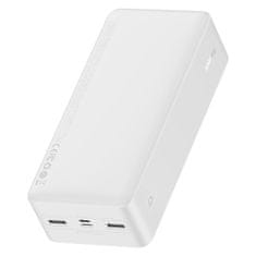 BASEUS Bipow powerbank z zaslonom 30000mAh USB-A microUSB kabel 0,25 m bela