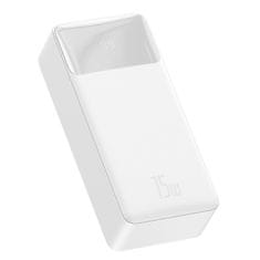 BASEUS Bipow powerbank z zaslonom 30000mAh USB-A microUSB kabel 0,25 m bela