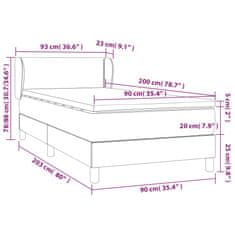 Vidaxl Box spring postelja z vzmetnico črna 90x200 cm umetno usnje