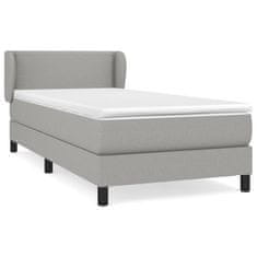 Vidaxl Box spring postelja z vzmetnico svetlo siva 80x200 cm blago