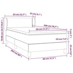 Vidaxl Box spring postelja z vzmetnico temno rjava 80x200 cm blago