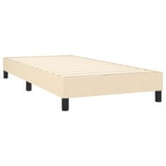 Vidaxl Box spring postelja z vzmetnico krem 90x200 cm blago