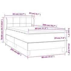 Vidaxl Box spring postelja z vzmetnico temno zelena 80x200 cm žamet