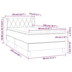 Vidaxl Box spring postelja z vzmetnico krem 80x200 cm blago