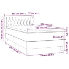 Vidaxl Box spring postelja z vzmetnico črna 100x200 cm blago