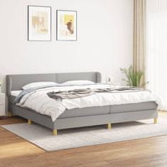 Vidaxl Box spring postelja z vzmetnico svetlo siva 200x200 cm blago