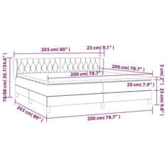 Vidaxl Box spring postelja z vzmetnico roza 200x200 cm žamet