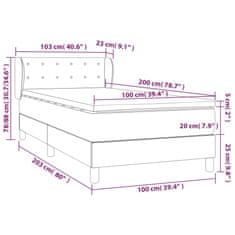 Vidaxl Box spring postelja z vzmetnico črna 100x200 cm žamet