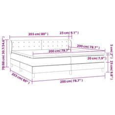 Vidaxl Box spring postelja z vzmetnico svetlo siva 200x200 cm žamet