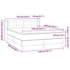 Vidaxl Box spring postelja z vzmetnico temno rjava 140x200 cm blago