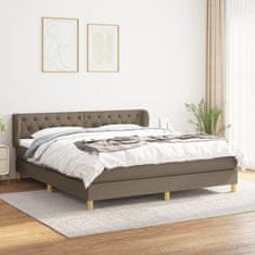 Vidaxl Box spring postelja z vzmetnico taupe 160x200 cm blago