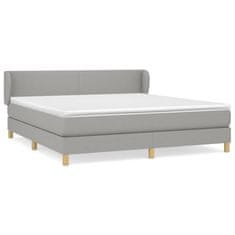 Vidaxl Box spring postelja z vzmetnico svetlo siva 180x200 cm blago