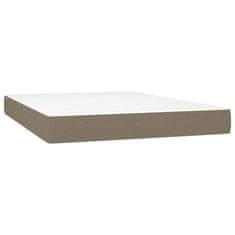 Vidaxl Box spring postelja z vzmetnico taupe 140x200 cm blago