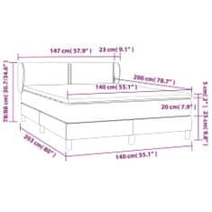 Vidaxl Box spring postelja z vzmetnico temno modra 140x200 cm žamet