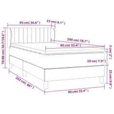 Vidaxl Box spring postelja z vzmetnico črna 90x200 cm žamet