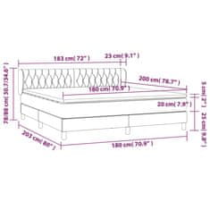 Vidaxl Box spring postelja z vzmetnico črna 180x200 cm blago