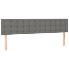 Vidaxl Box spring postelja z vzmetnico temno siva 160x200 cm blago