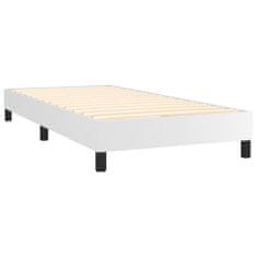 Vidaxl Box spring postelja z vzmetnico bel 90x190 cm umetno usnje